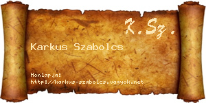 Karkus Szabolcs névjegykártya